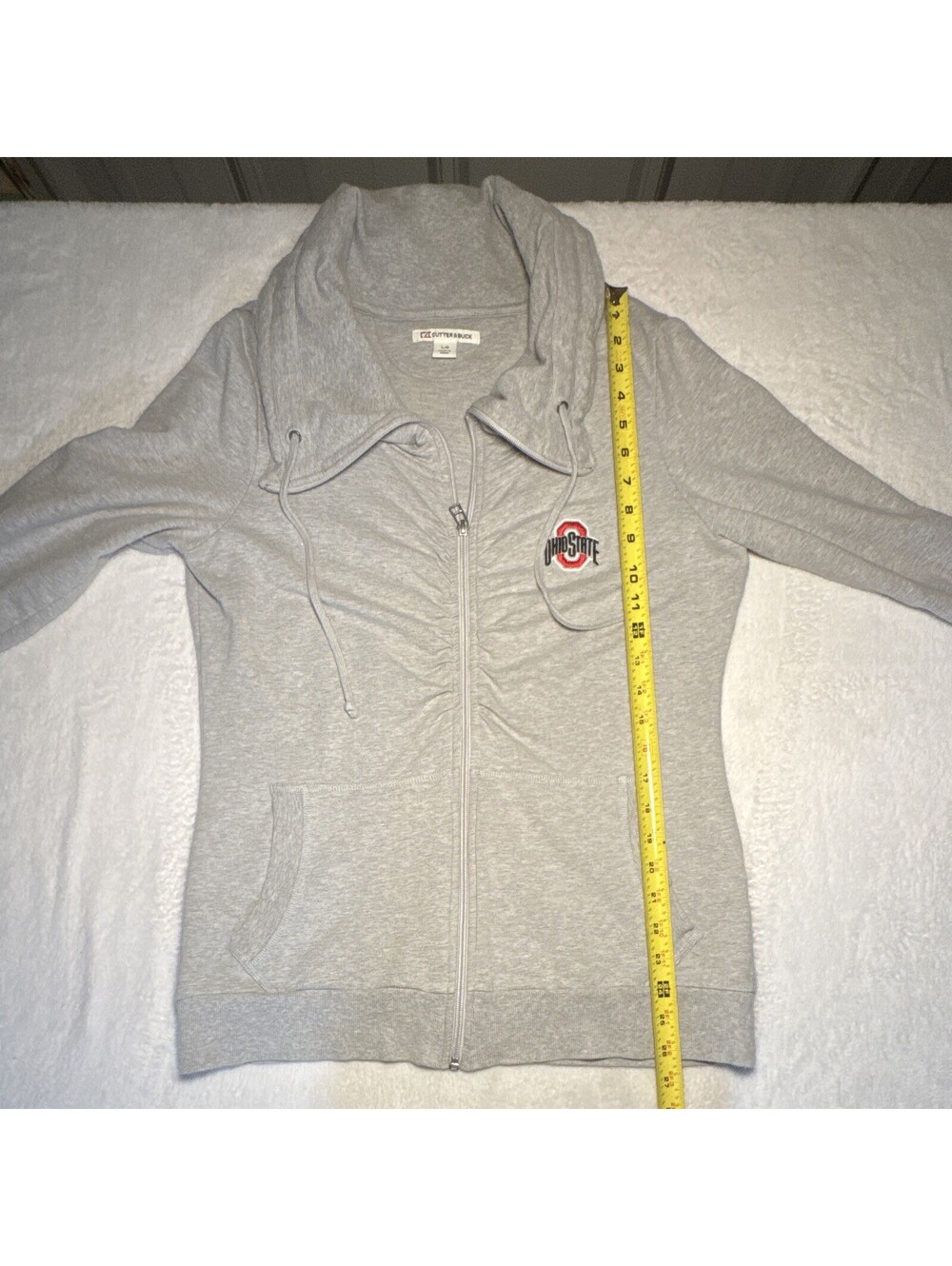 Cutter & Buck Ohio State Full Zip Hooded Fleece Hoodie Gray Women's L - Picture 8 of 8